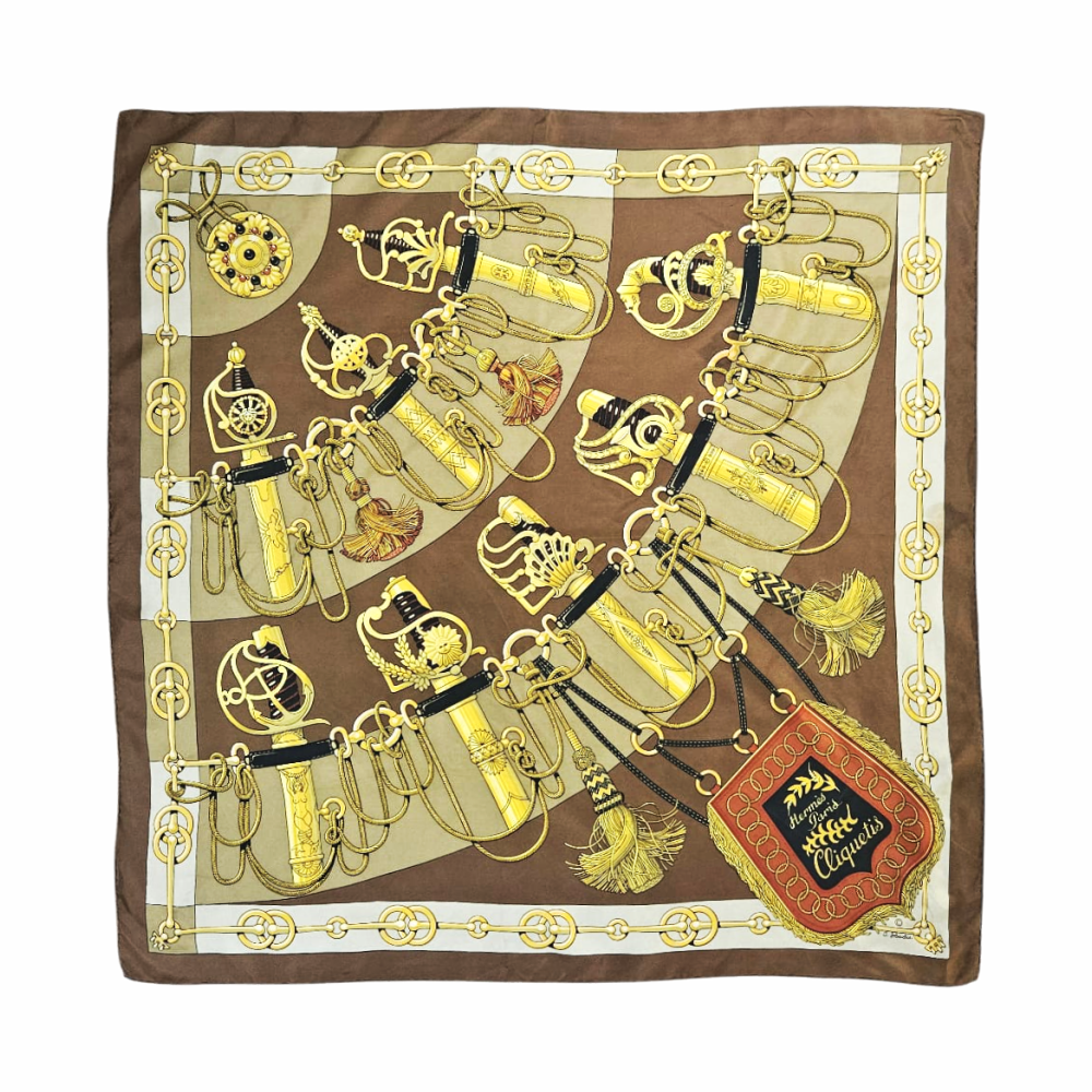 90cm Carré en Soie - “Cliquetis” - Hermès