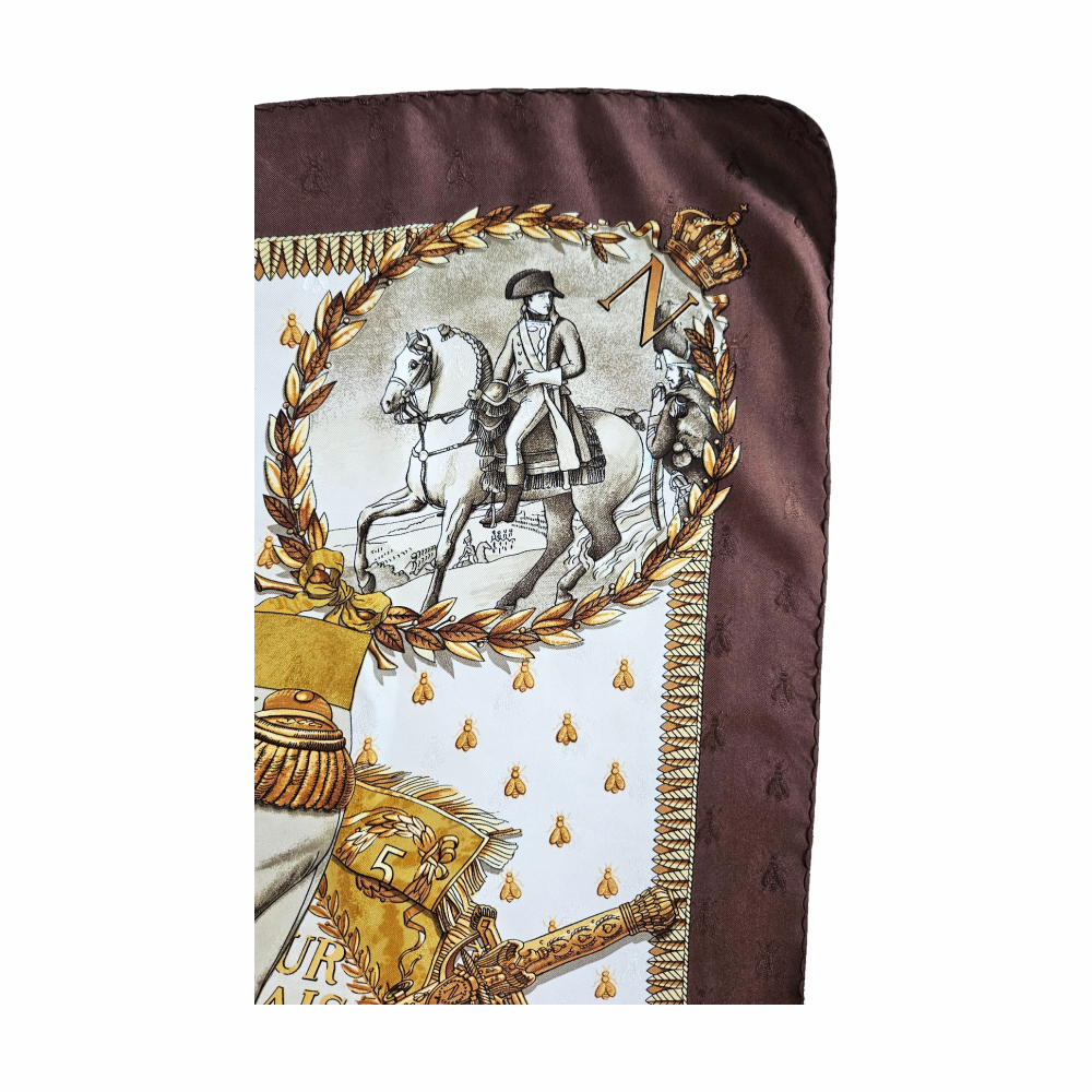 90cm Carré - “Napoléon” Bee Jacquard Silk Scarf by Philippe Ledoux - Hermès