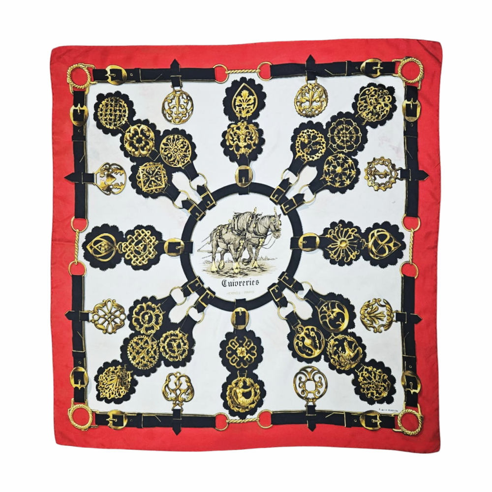 90cm Carré - “Cuivreries” by Francoise de la Perrière - Hermès