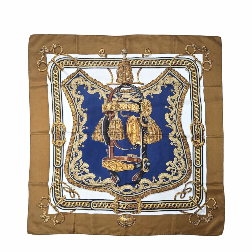 90cm Silk Carré Scarf “Bride de Cour” by  F. de la Perrière - Hermès - Re:Velvet