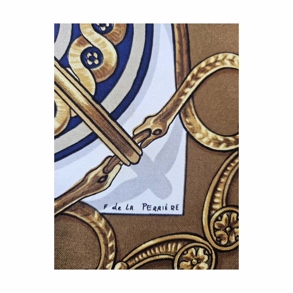 90cm Silk Carré Scarf “Bride de Cour” by  F. de la Perrière - Hermès - Re:Velvet