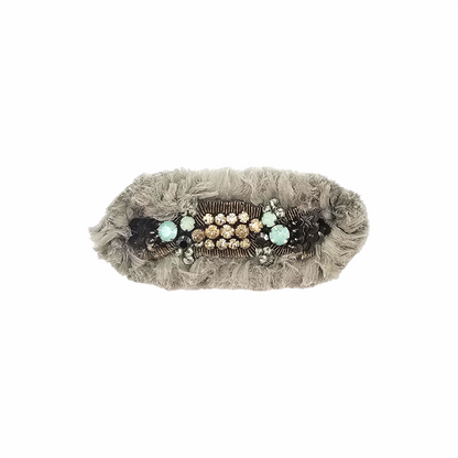 Crystal Embellished and Ruffles Brooch - Hoss Intropia