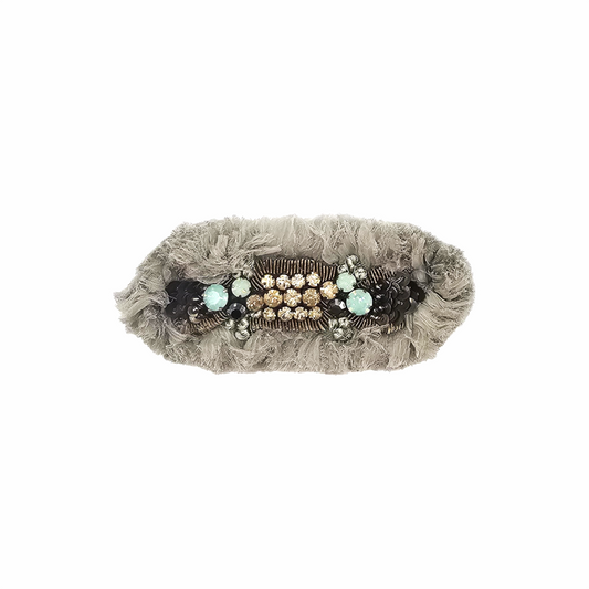 Crystal Embellished and Ruffles Brooch - Hoss Intropia