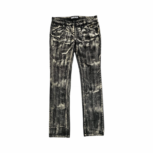 Acid Wash Mid Rise Slim Jeans - Iceberg