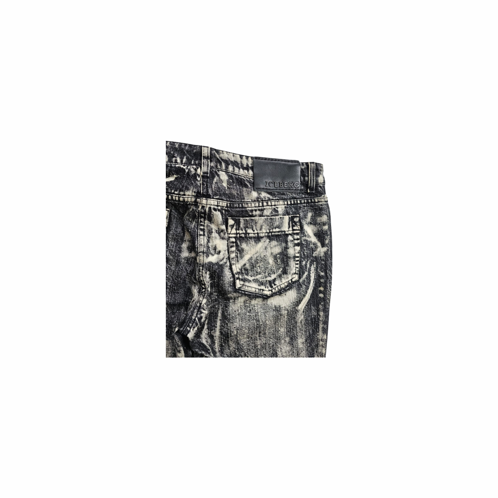 Acid Wash Mid Rise Slim Jeans - Iceberg