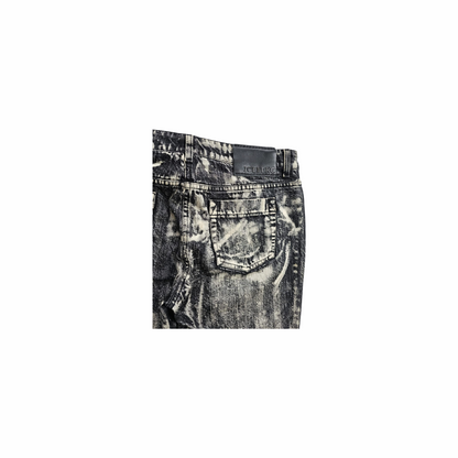 Acid Wash Mid Rise Slim Jeans - Iceberg