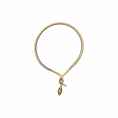 A cuff necklace made of Gold Plated metal alloy and including an amethyst cabochon insert