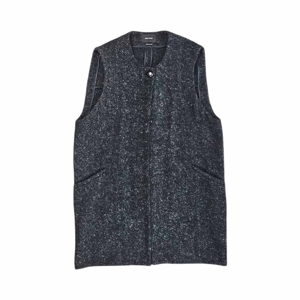 Sleeveless Longline Tweed Overcoat Vest - Isabel Marant - Re:Velvet