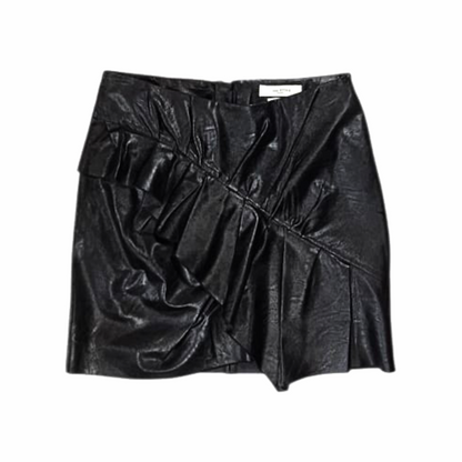 Faux-Leather Ruffle Mini Skirt "Zeist" - Isabel Marant Etoile