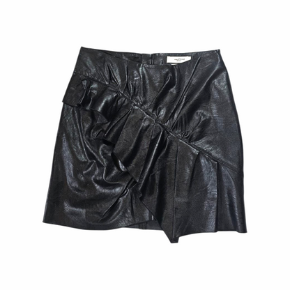 Faux-Leather Ruffle Mini Skirt "Zeist" - Isabel Marant Etoile