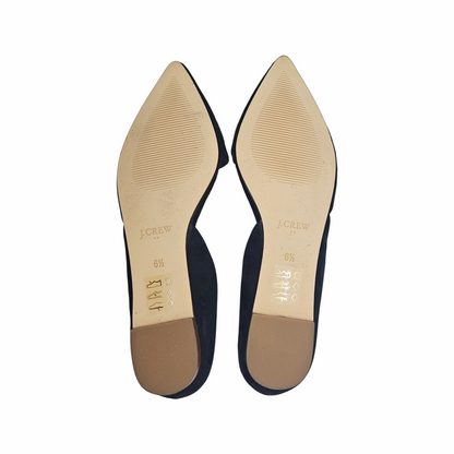 J.Crew Black Suede Pointed-Toe D’Orsay Flats - J.Crew
