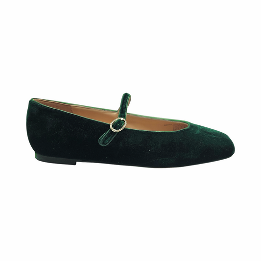 Velvet Mary - Jane Flats with Crystal Buckle - J.Crew - Re:Velvet