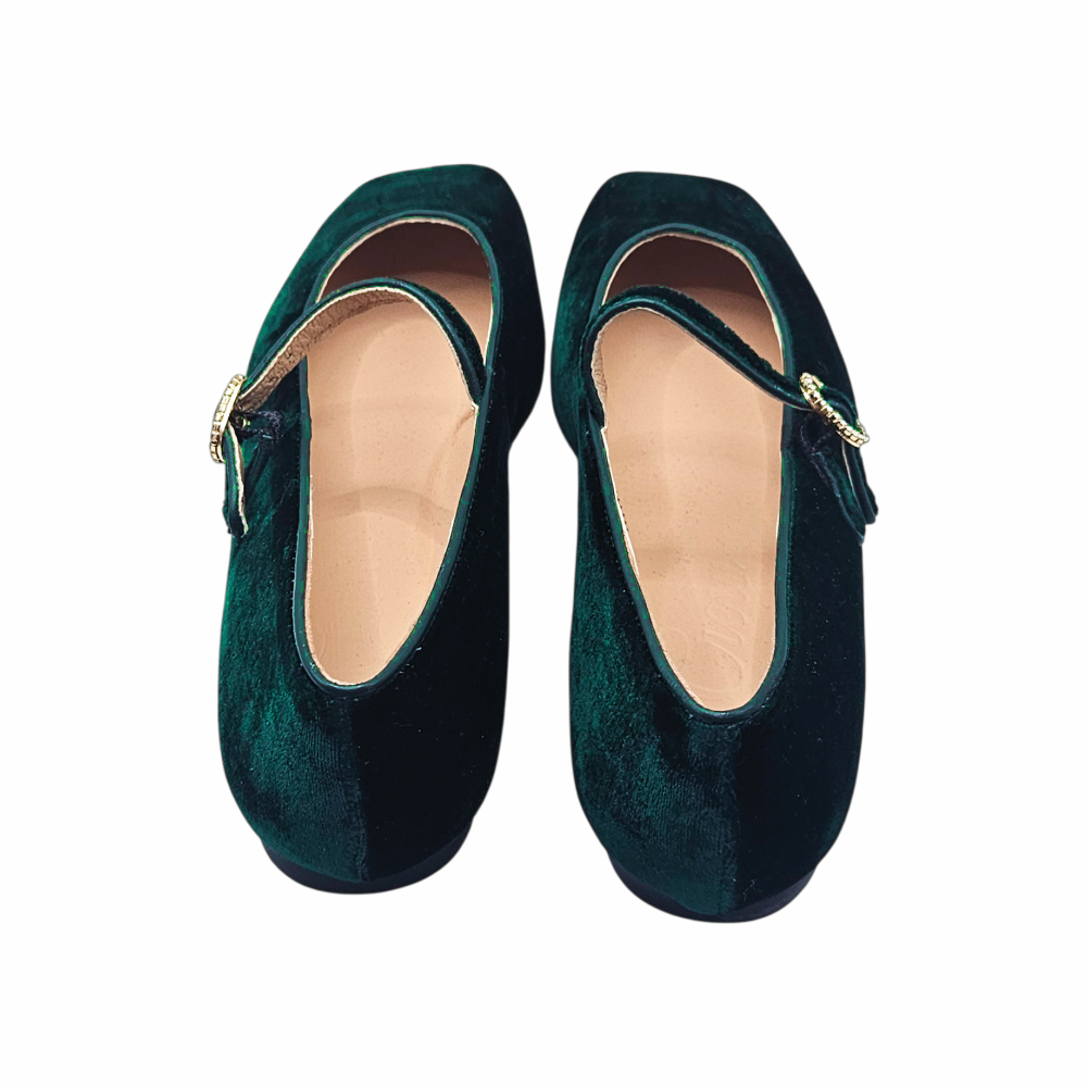 Velvet Mary - Jane Flats with Crystal Buckle - J.Crew