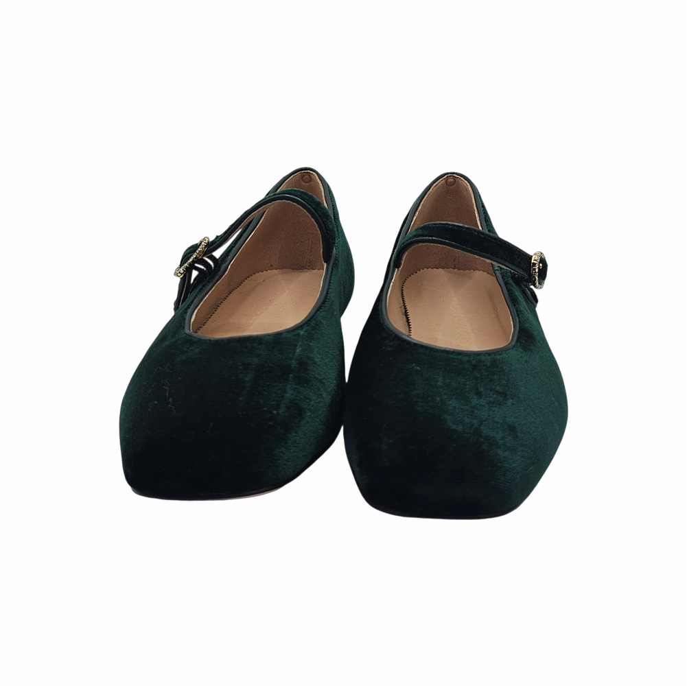 Velvet Mary - Jane Flats with Crystal Buckle - J.Crew