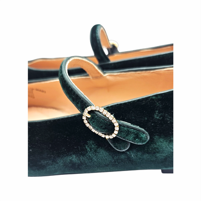 Velvet Mary - Jane Flats with Crystal Buckle - J.Crew