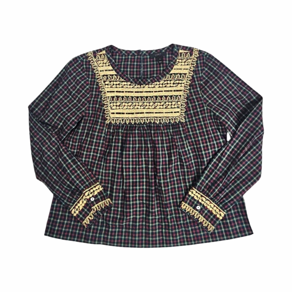 Tartan Embroidered Tunic - J.Crew
