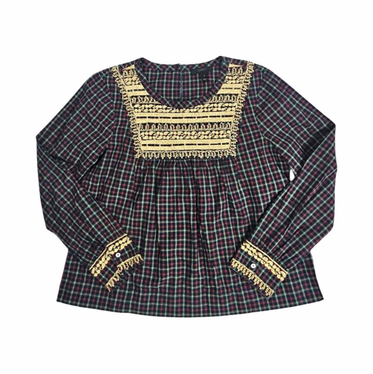 Tartan Embroidered Tunic - J.Crew