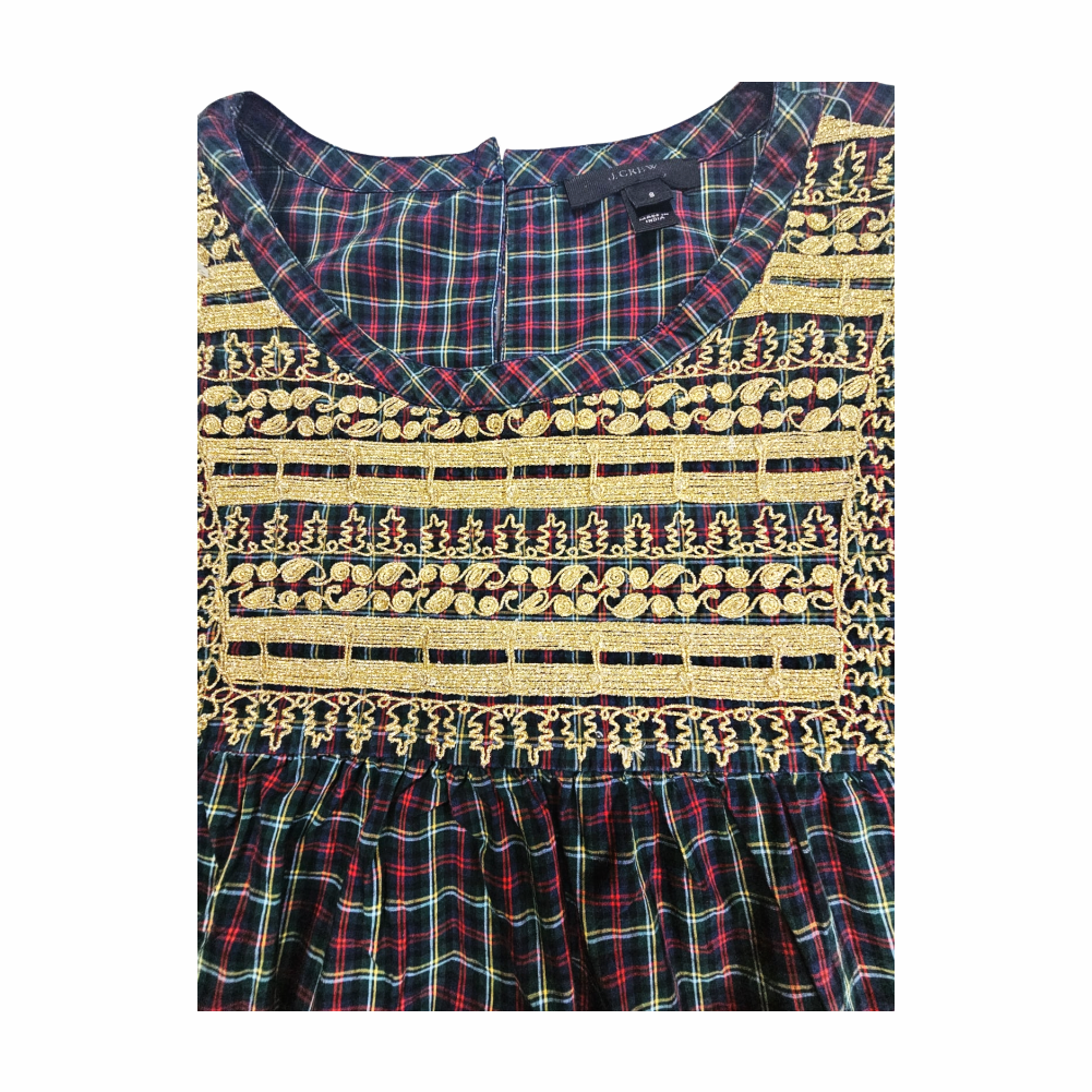 Tartan Embroidered Tunic - J.Crew
