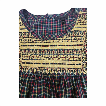 Tartan Embroidered Tunic - J.Crew