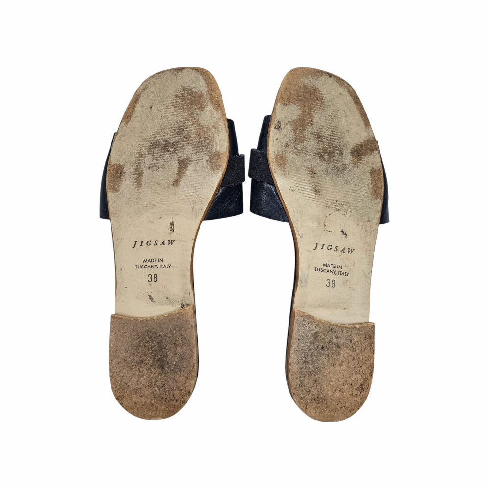 Flat Mules Sandals with Interlaced strap - Jigsaw