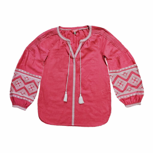 Yolanda Embroidered Kaftan Blouse - Joules