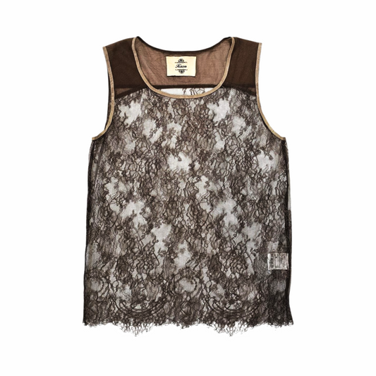 Floral Sheer Lace Sleeveless Top - Kaon