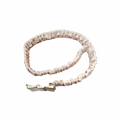 Ruched Elastic Belt with Gold Bow Clasp - L.K. Bennett