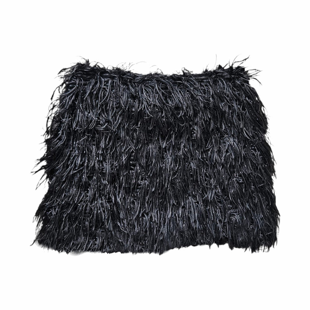 Black Feather-Effect Occasion Skirt - Lanvin