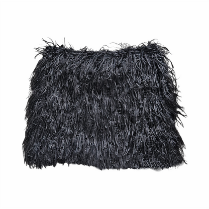 Black Feather-Effect Occasion Skirt - Lanvin