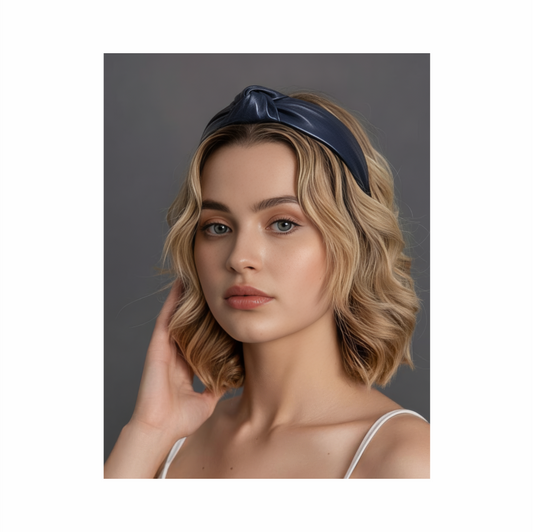 Knotted Leather-Look Alice Band