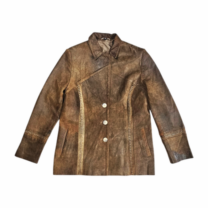 Late 80s - 90s Vintage Distressed Leather Jacket