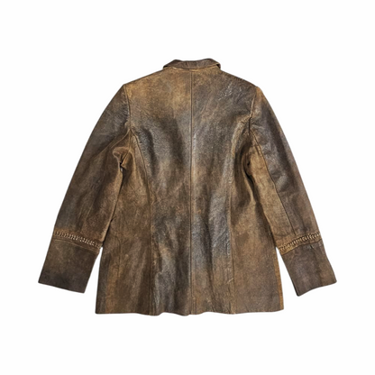 Late 80s - 90s Vintage Distressed Leather Jacket