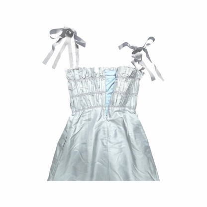 Silk Midi Dress with Grosgrain Tie Straps – Lesea by Lesea Berry