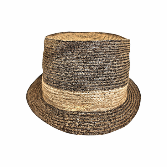 Vintage Lisa Ventre Boston brown and natural Toyo braid top hat