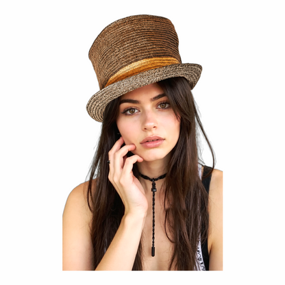 Vintage Lisa Ventre sculptural top hat styled on model