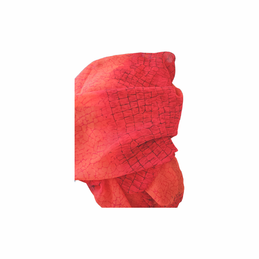 Vintage Beachwear Red Abstract Print Pareo / Sarong - Louis Féraud