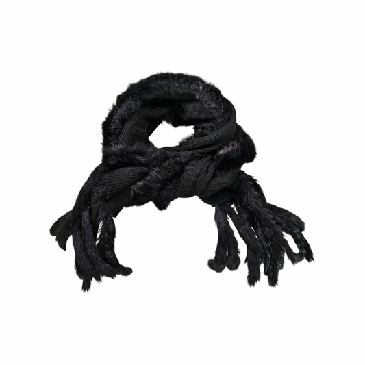 1990s Wool Blend & Rabbit Fur Fringe Scarf - Lucia - Re:Velvet