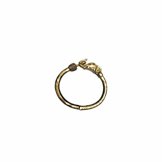 Vintage Gold Tone Elephant Hinged Bangle - Lucky Brand
