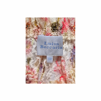 Floral Lace, Off-Shoulder Jumpsuit with Smocked Waist - Luisa Beccaria