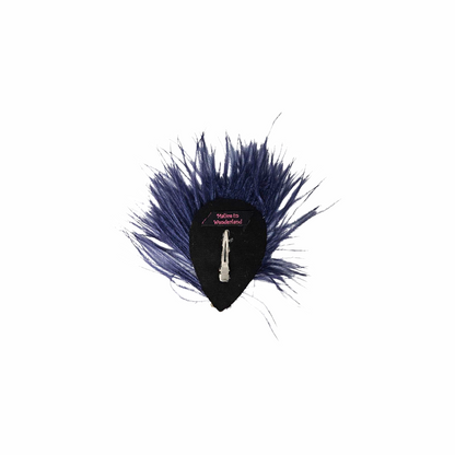 Vintage Inspired Silver Filigree Accent Feather Hair Clip  - Malice in Wonderland