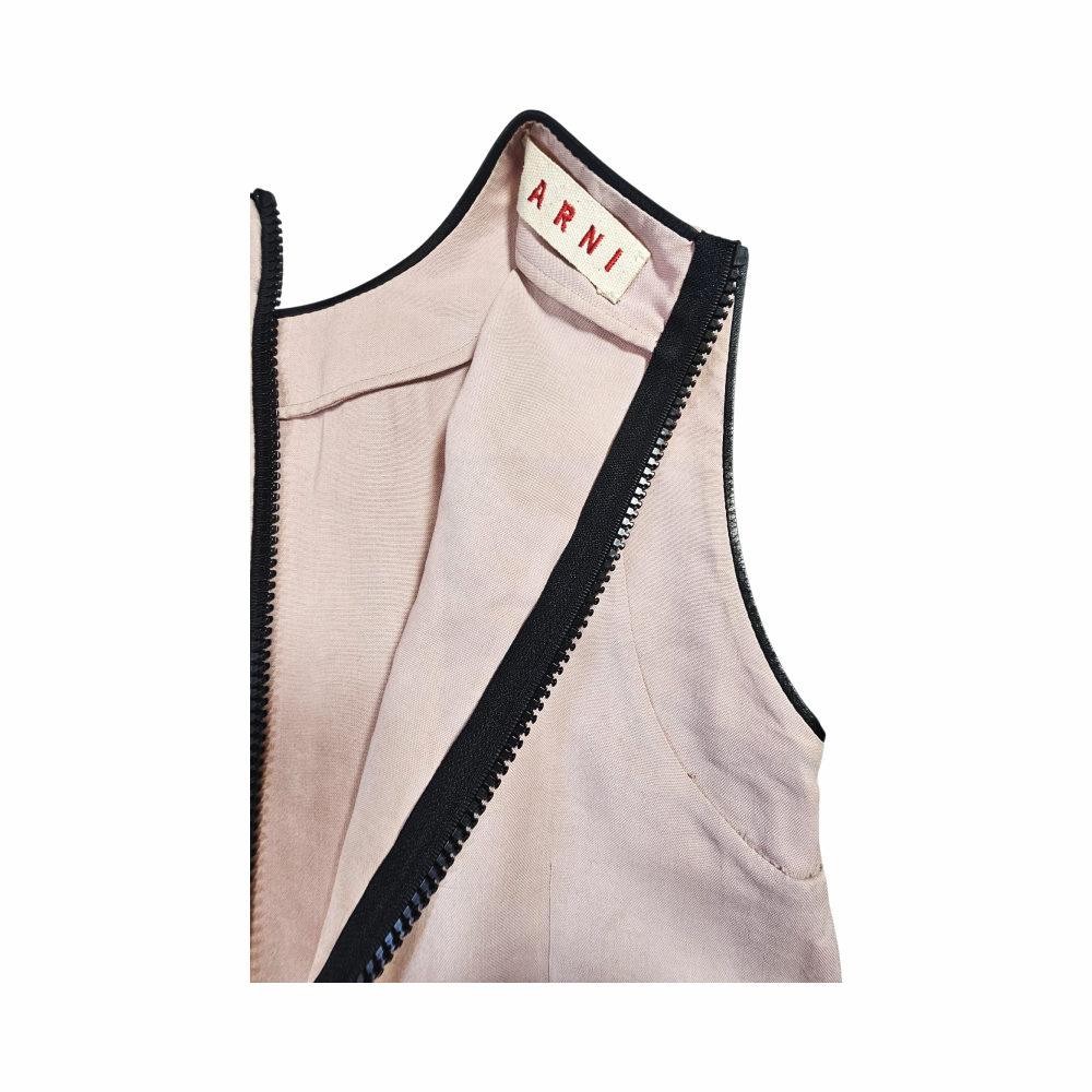 Sleeveless Silk Dress with Contrast Trim – Marni