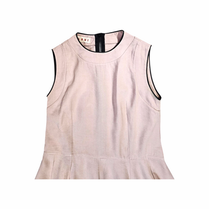 Sleeveless Silk Dress with Contrast Trim – Marni
