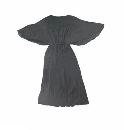 Maxi Dress with Sheer Chiffon Sleeves - Massimo Dutti