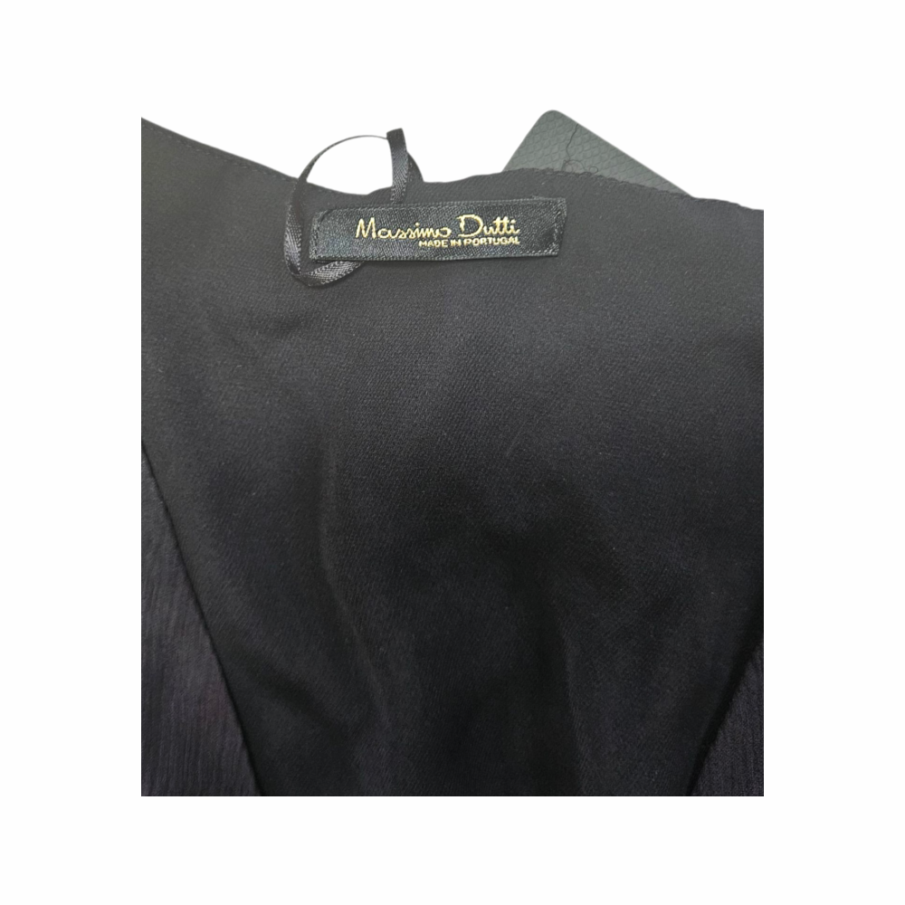 Maxi Dress with Sheer Chiffon Sleeves - Massimo Dutti
