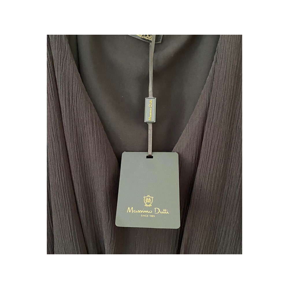 Maxi Dress with Sheer Chiffon Sleeves - Massimo Dutti