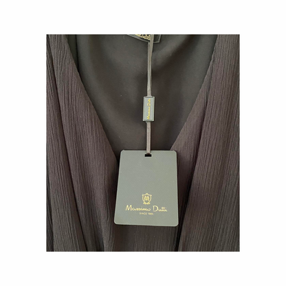 Maxi Dress with Sheer Chiffon Sleeves - Massimo Dutti
