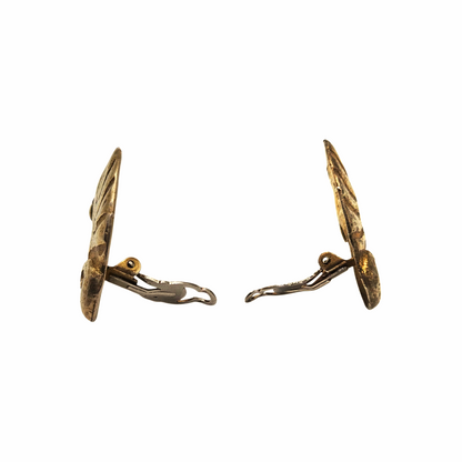 Gold Tone Metal CHameleon Clip On Earrings - Matiere Premiere Paris