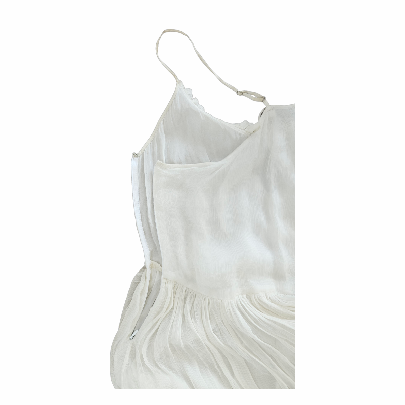 Crinkled Silk Chiffon Maxi Dress