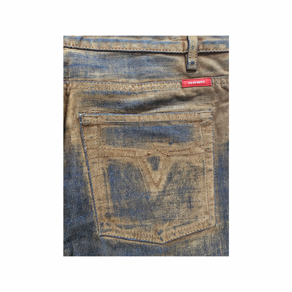 Y2K Distressed Brown & Indigo Wash Jeans - XX by Mexx