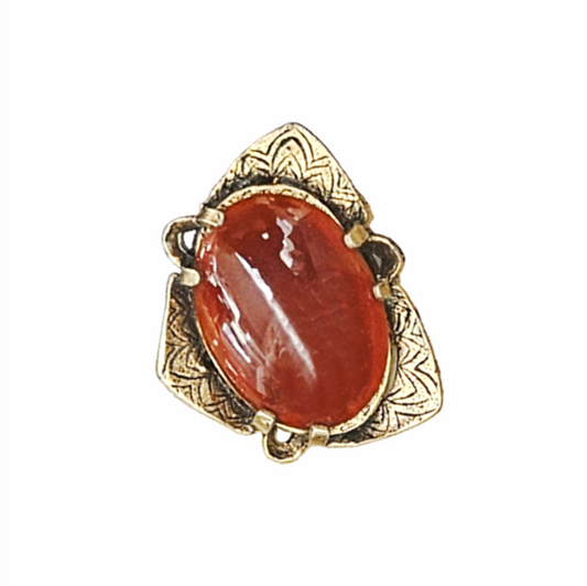 Vintage 1970s Faux Carnelian Celtic Revival Brooch - Miracle